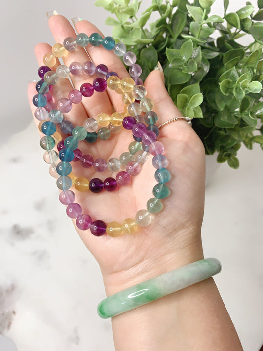 RAINBOW FLOURITE 8MM BRACELET