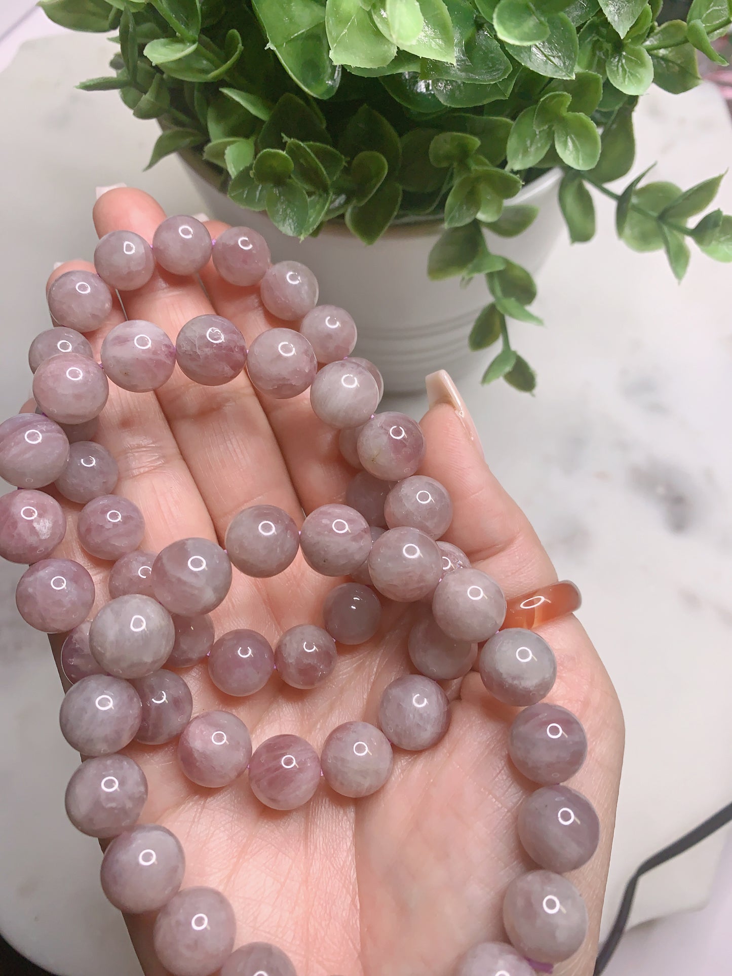 LAVENDER/PURPLE ROSE QUARTZ BRACELET