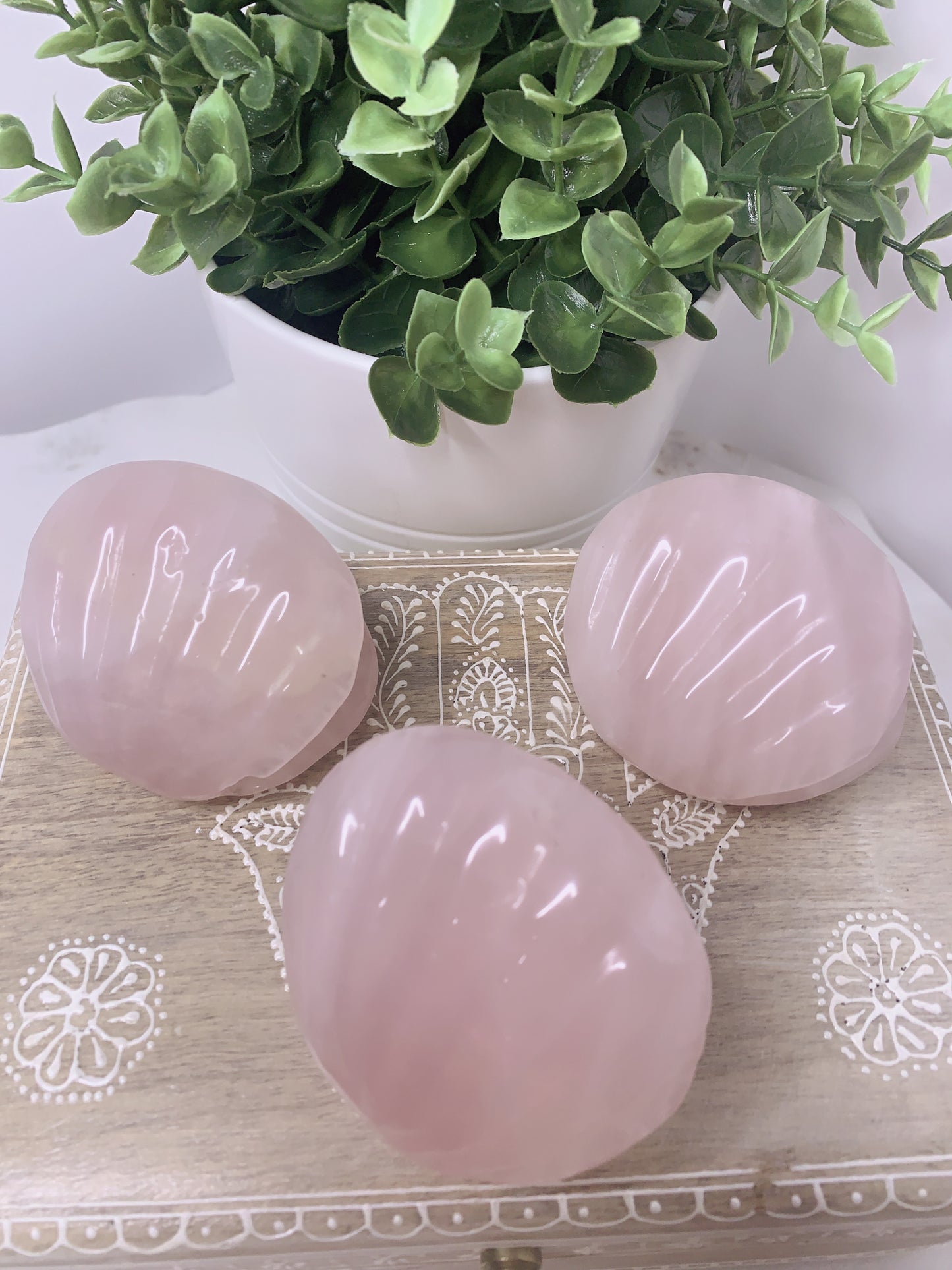 ROSE QUARTZ CLAM SHELL