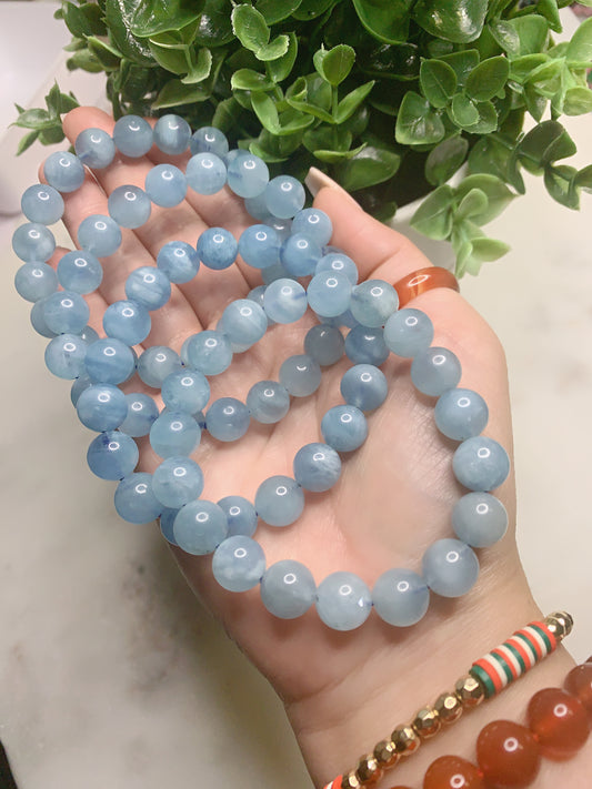 AQUAMARINE 10MM BRACELET